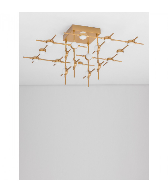 Atomo 18 Light Integrated LED Semi Flush Light Gold Metal LED 18 x 2.4W 3024Lm 3000K75-4