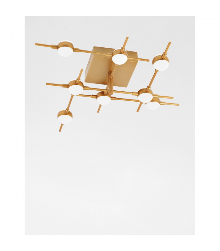 Atomo 8 Light Integrated LED Semi Flush Light Gold Metal LED 8x2.4W 1344Lm 3000K-3