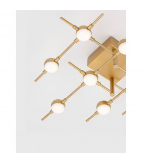 Atomo 10 Light Integrated LED Semi Flush Light Gold Metal LED 10 x 2.4W 1680Lm 3000K-2