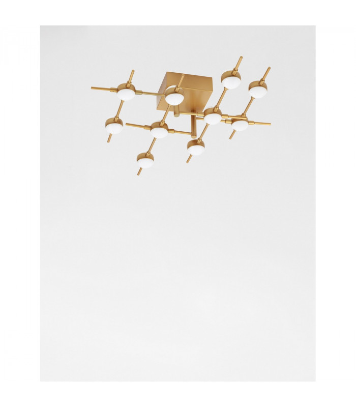 Atomo 10 Light Integrated LED Semi Flush Light Gold Metal LED 10 x 2.4W 1680Lm 3000K-4