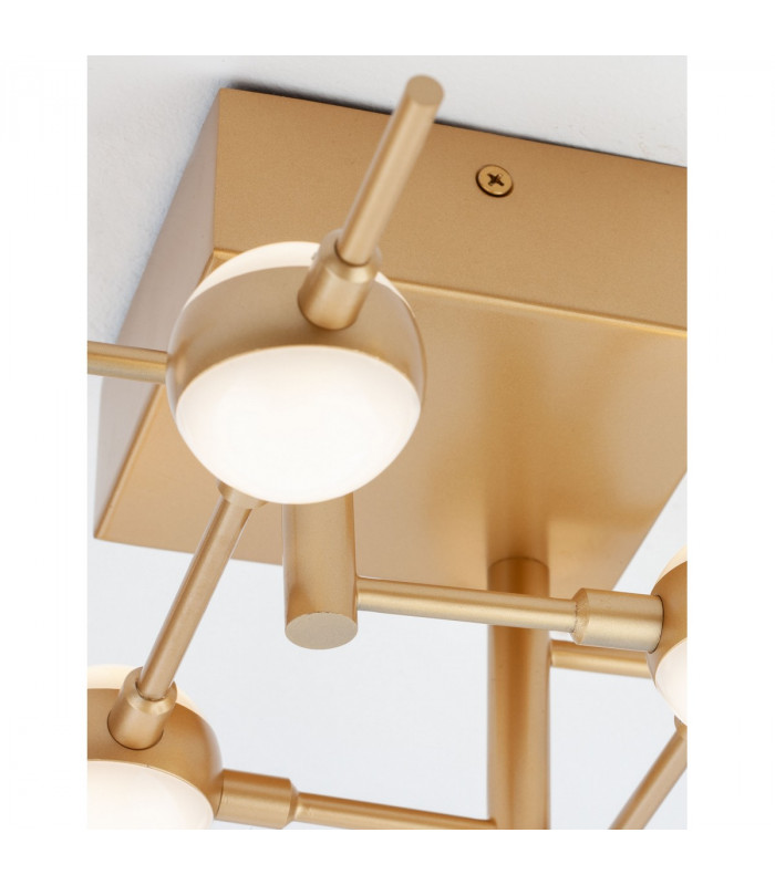 Atomo 10 Light Integrated LED Semi Flush Light Gold Metal LED 10 x 2.4W 1680Lm 3000K-5