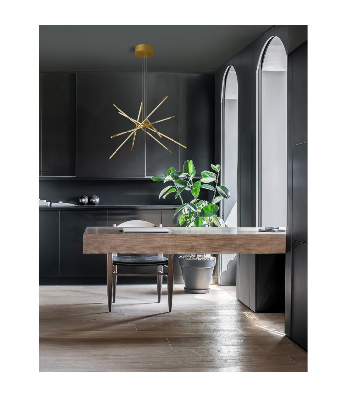 Raccio Integrated LED Pendant Ceiling Light Gold Metal LED 56W 4200Lm 3000K-2