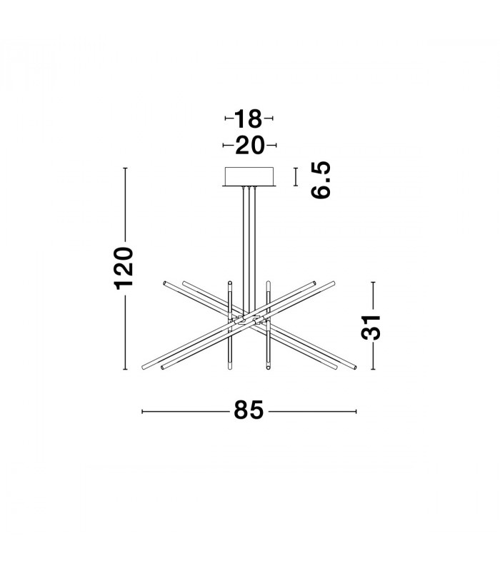 Raccio Integrated LED Pendant Ceiling Light Gold Metal LED 56W 4200Lm 3000K-11