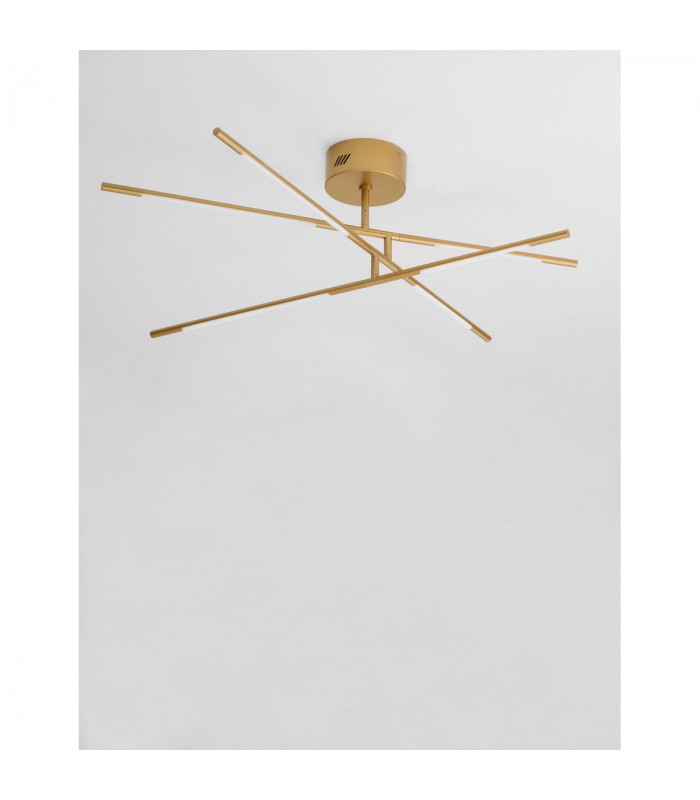 Raccio Integrated LED Semi Flush Light Gold Metal LED 30W 2100Lm 3000K-4