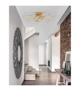 Raccio Integrated LED Semi Flush Light Gold Metal LED 48W 3360Lm 3000K-2