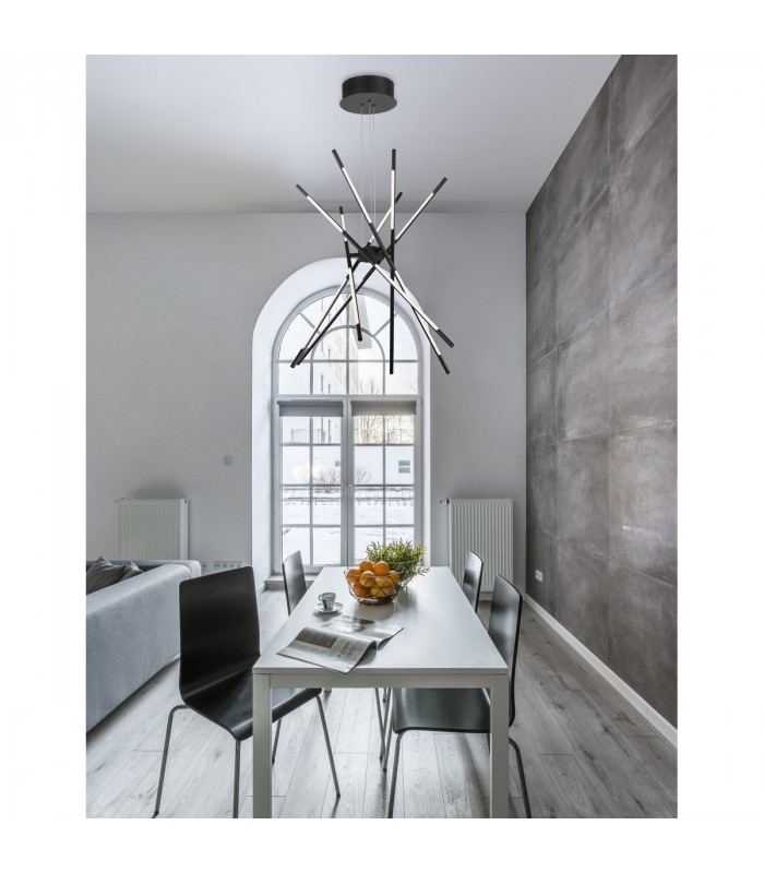 Raccio Integrated LED Pendant Ceiling Light Black Metal LED 56W 4200Lm 3000K-3
