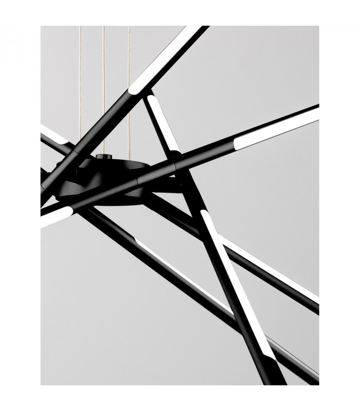 Raccio Integrated LED Pendant Ceiling Light Black Metal LED 56W 4200Lm 3000K-4