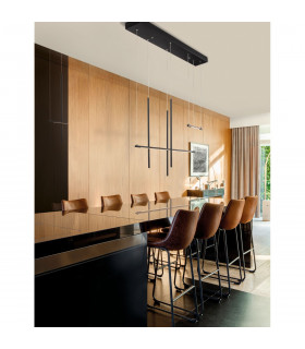 Elettra Bar Pendant Ceiling Light Sandy Black Aluminium LED 35W 2450Lm 3000K-2