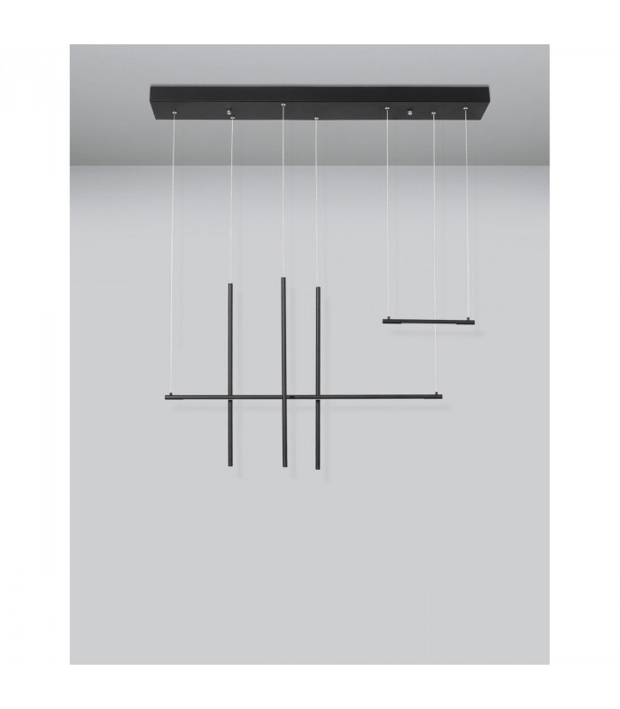 Elettra Bar Pendant Ceiling Light Sandy Black Aluminium LED 35W 2450Lm 3000K-3