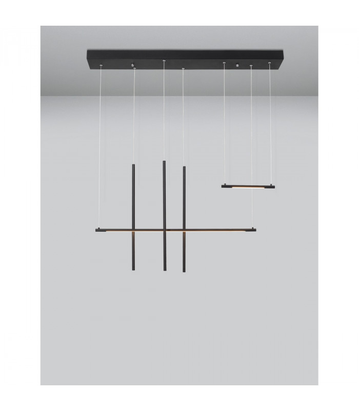 Elettra Bar Pendant Ceiling Light Sandy Black Aluminium LED 35W 2450Lm 3000K-4