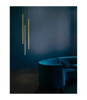 Elettra Slim Pendant Ceiling Light Brass Gold Aluminium LED 5W 350Lm 3000K-2