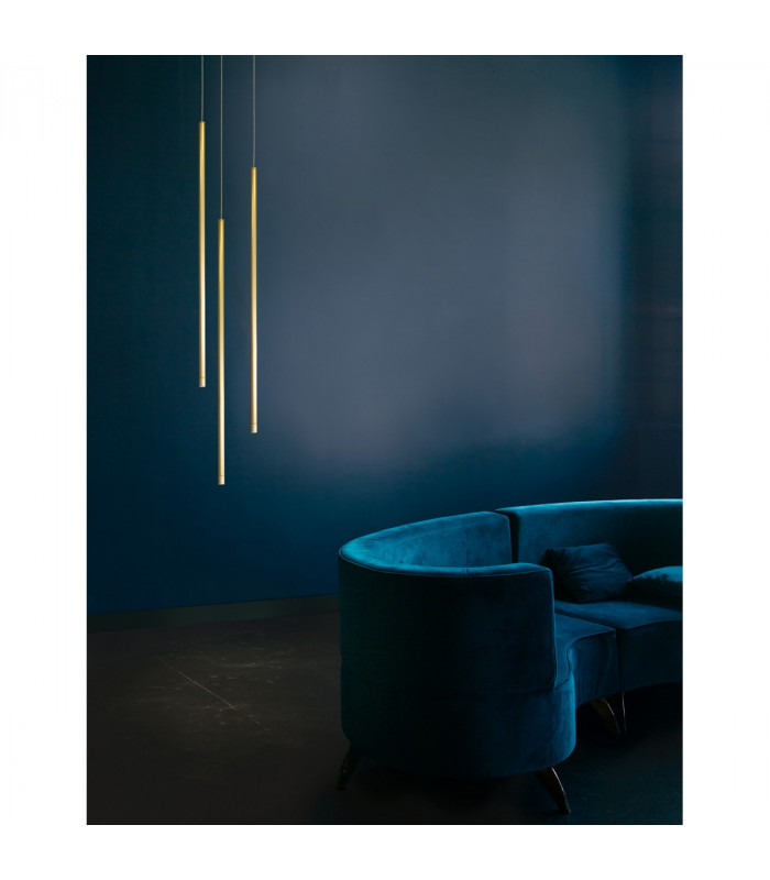 Elettra Slim Pendant Ceiling Light Brass Gold Aluminium LED 5W 350Lm 3000K-2