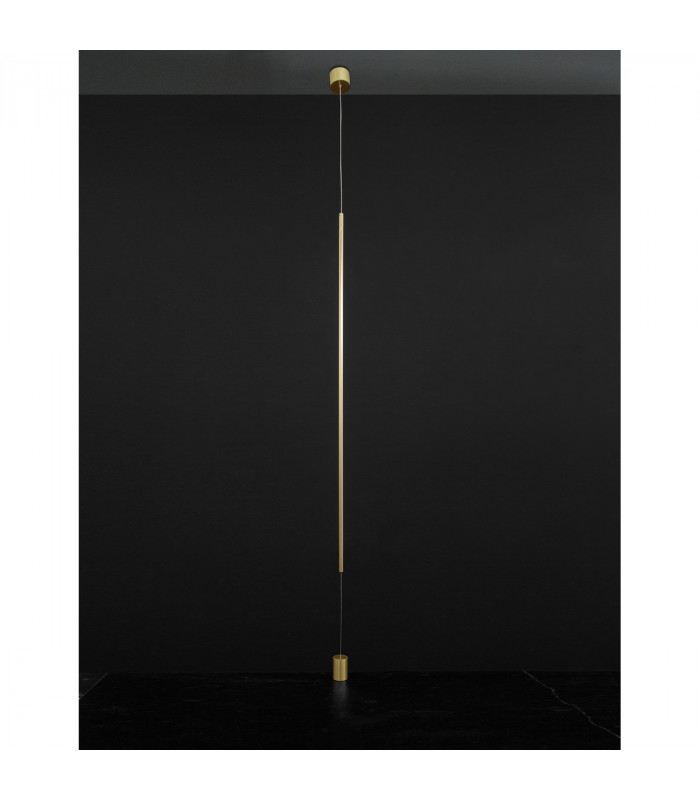 Elettra Slim Pendant Ceiling Light Brass Gold Aluminium LED 20W 1400Lm 3000K-4
