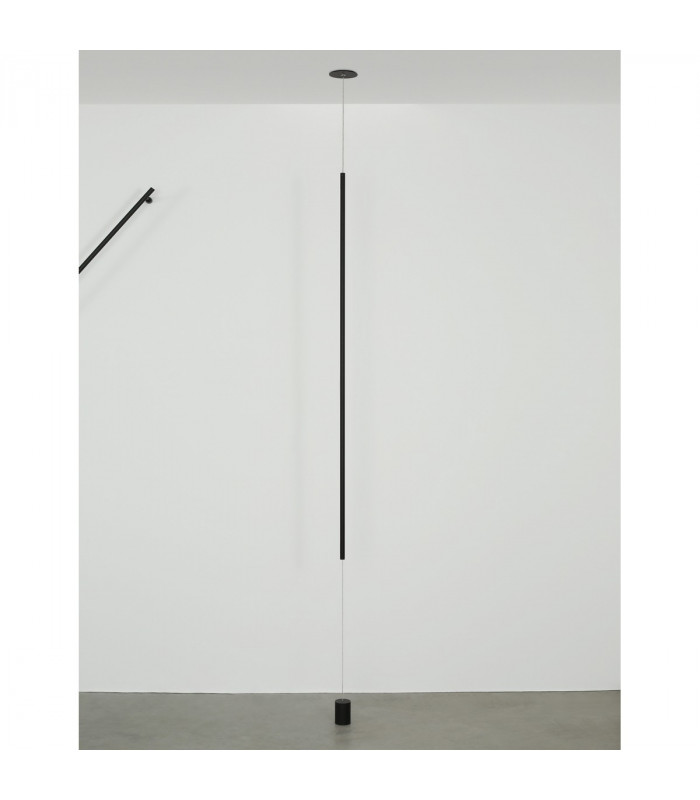 Elettra Slim Pendant Ceiling Light Sandy Black Aluminium Recessed LED 20W 1400Lm 3000K-3
