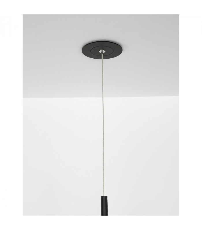 Elettra Slim Pendant Ceiling Light Sandy Black Aluminium Recessed LED 20W 1400Lm 3000K-6