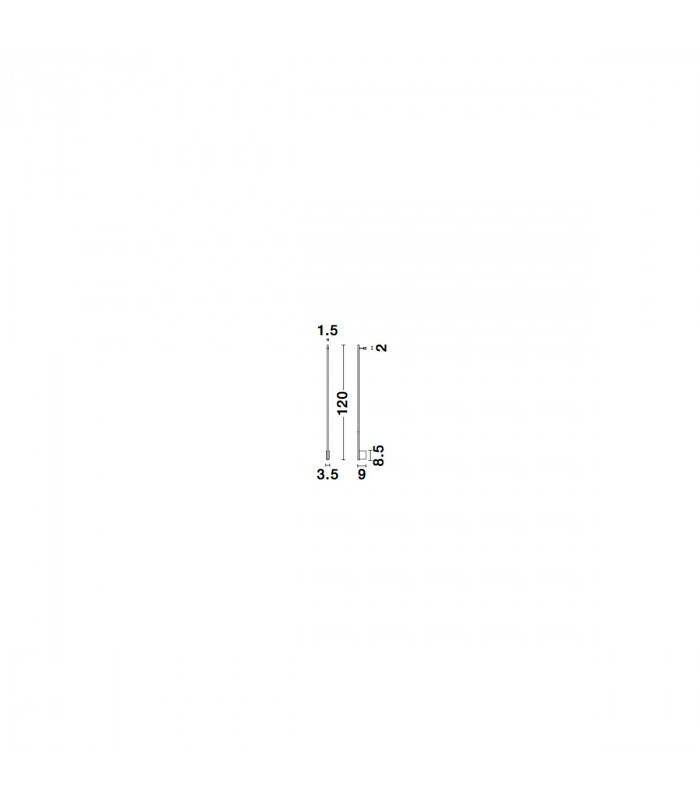 Gropius 120cm Integrated LED Wall Lamp Sandy Black Aluminium LED 20W 672Lm 3000K-8