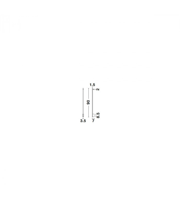 Gropius 90cm Slim Integrated LED Wall Lamp Sandy Black Aluminium LED 15W 507Lm 3000K-7