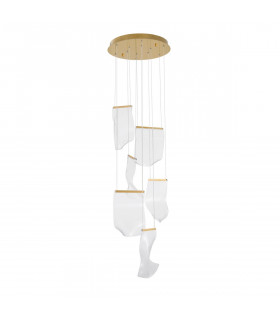 Siderno Cluster Pendant Ceiling Light Gold Aluminium LED 39W 2470Lm 3000K-1