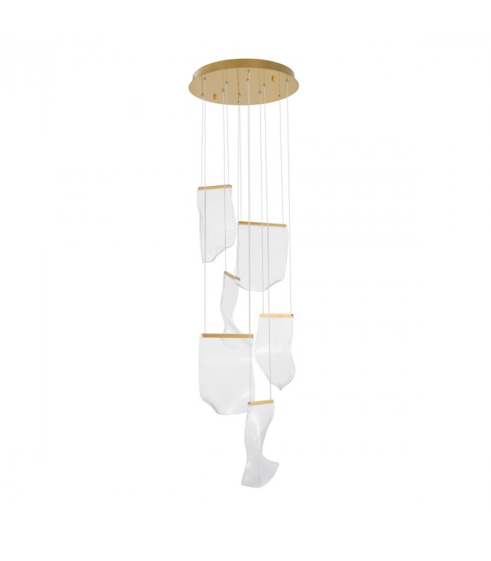 Siderno Cluster Pendant Ceiling Light Gold Aluminium LED 39W 2470Lm 3000K-1