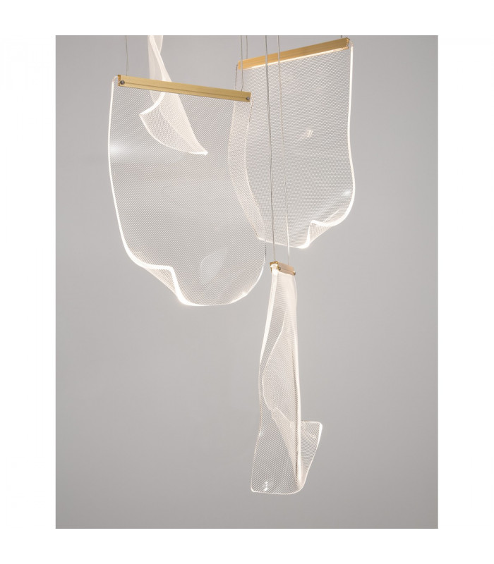 Siderno Cluster Pendant Ceiling Light Gold Aluminium LED 39W 2470Lm 3000K-4