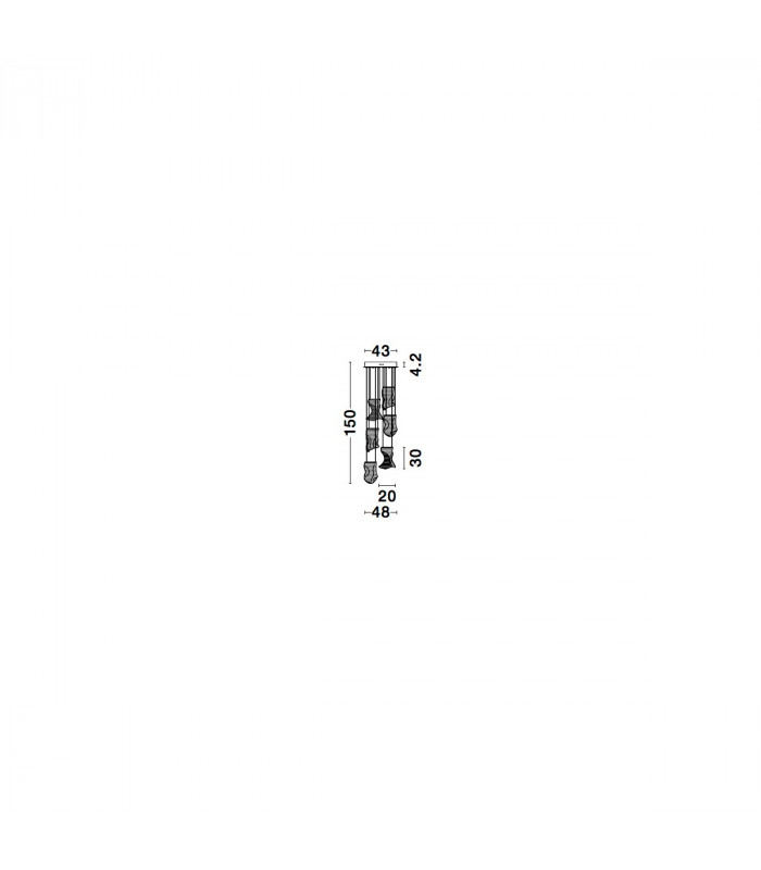 Siderno Cluster Pendant Ceiling Light Gold Aluminium LED 39W 2470Lm 3000K-6
