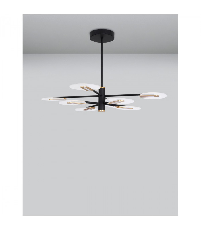 Siderno Integrated LED Pendant Ceiling Light Black G old Aluminium LED 56W 3605Lm 3000K-3