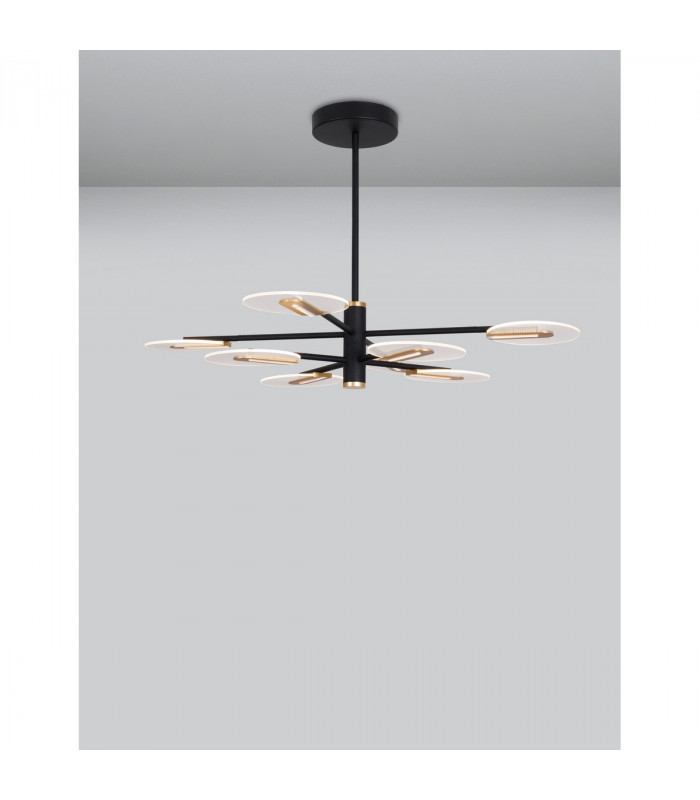 Siderno Integrated LED Pendant Ceiling Light Black G old Aluminium LED 56W 3605Lm 3000K-4