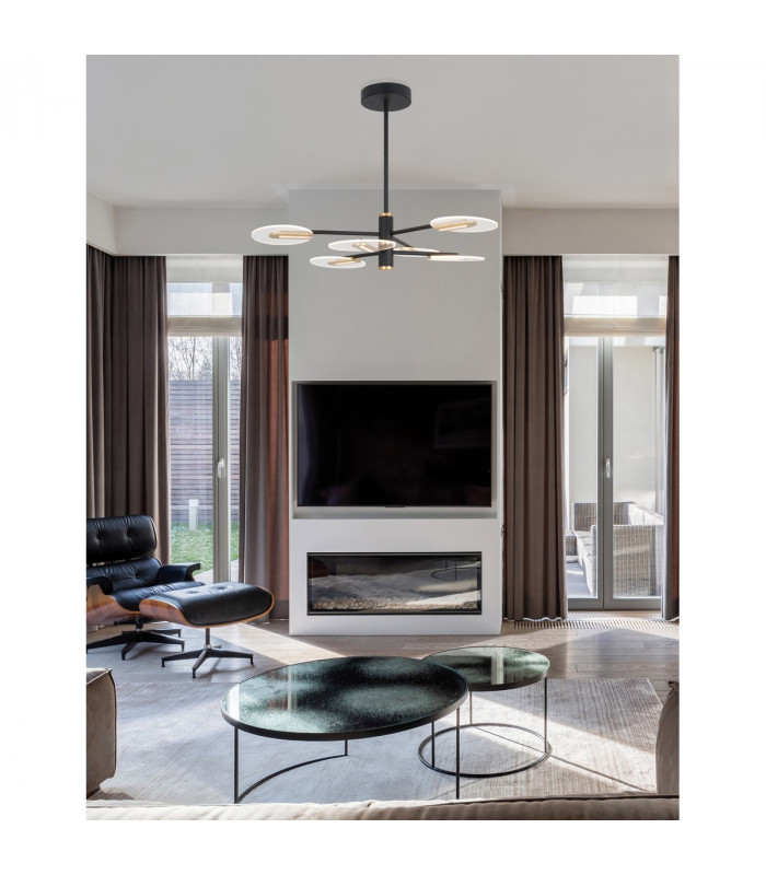 Siderno Integrated LED Pendant Ceiling Light Black G old Aluminium LED 42W 2680Lm 3000K-2
