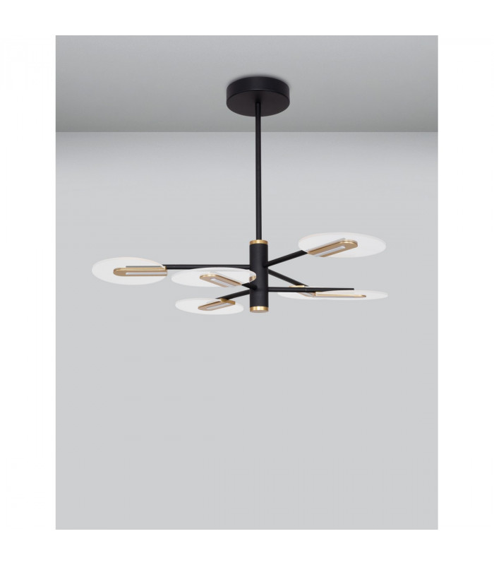 Siderno Integrated LED Pendant Ceiling Light Black G old Aluminium LED 42W 2680Lm 3000K-3