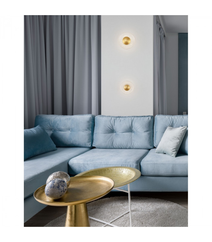 Esil Recessed Wall Lamp Clear Glass Brass Gold Aluminium LED 4W 245Lm 3000K-2