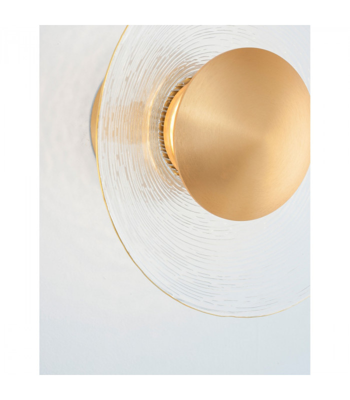 Esil Recessed Wall Lamp Clear Glass Brass Gold Aluminium LED 4W 245Lm 3000K-3