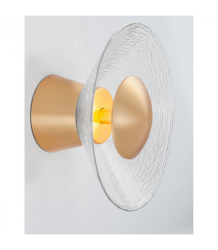 Esil Recessed Wall Lamp Clear Glass Brass Gold Aluminium LED 8W 536Lm 3000K-3