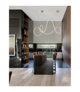 Cerelia Integrated LED Pendant Ceiling Light Dimmable Brass Gold Metal LED 57W 189Lm 3000K L : 150-2