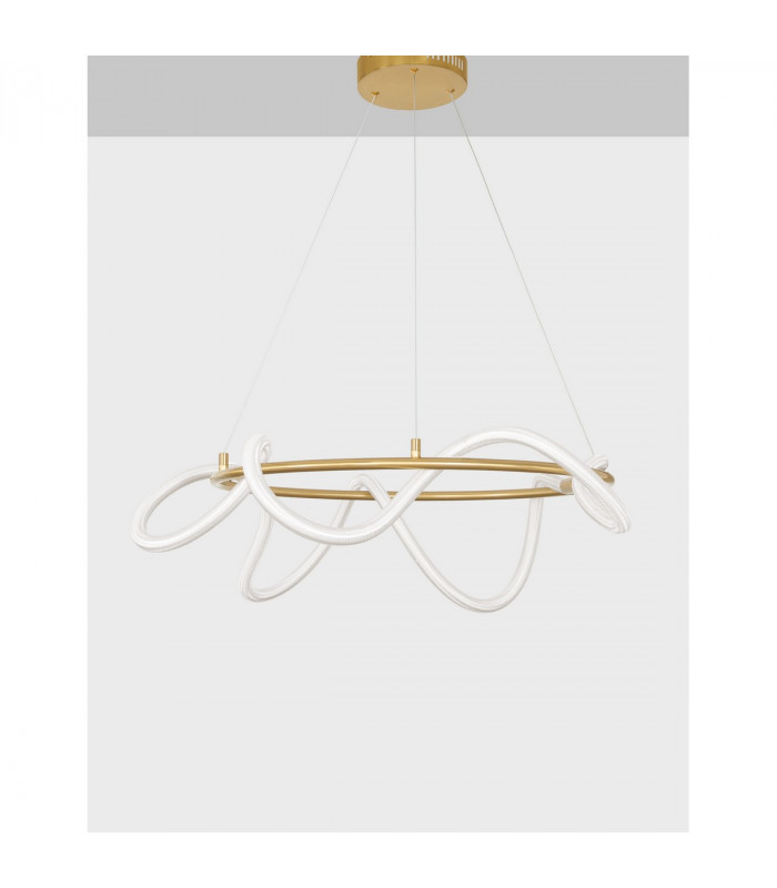 Cerelia Integrated LED Pendant Ceiling Light Dimmable Brass Gold Metal LED 34W 2271Lm 3000K-3