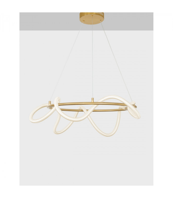 Cerelia Integrated LED Pendant Ceiling Light Dimmable Brass Gold Metal LED 34W 2271Lm 3000K-4