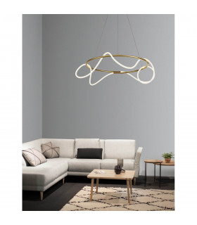 Tiriac Integrated LED Pendant Ceiling Light Gold Aluminium LED 43W 4581Lm 3000K-2