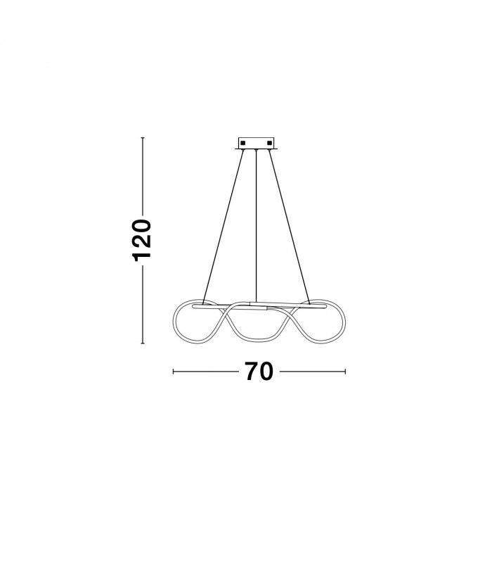 Tiriac Integrated LED Pendant Ceiling Light Gold Aluminium LED 43W 4581Lm 3000K-5