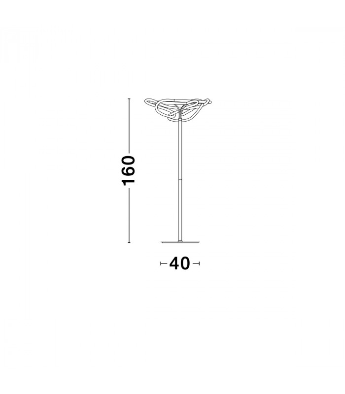 Tiriac LED Integrated Floor Lamp Gold Aluminium LED 28W 2783Lm 3000K-4