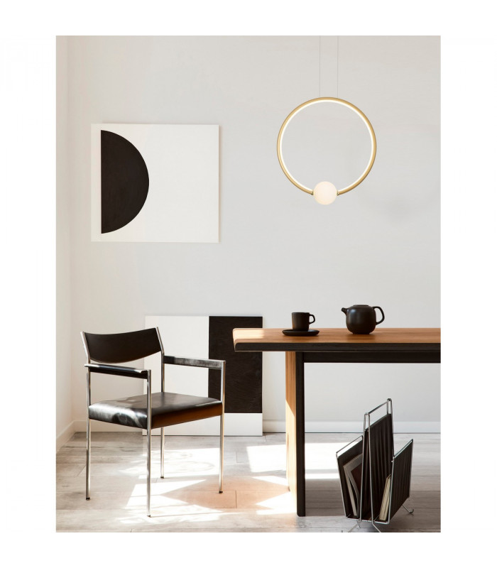 Celia Integrated LED Pendant Ceiling Light Dimmable Black Aluminium Opal Glass LED 25.6W 1370Lm 3000K-2