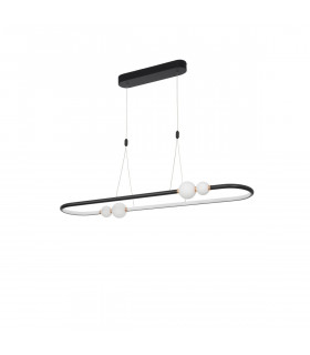 Celia Bar Pendant Ceiling Light Dimmable Black Aluminium Opal Glass LED 44.2W 2660Lm 3000K 100-1
