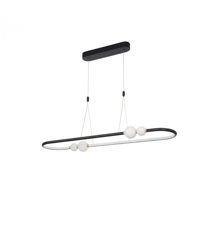 Celia Bar Pendant Ceiling Light Dimmable Black Aluminium Opal Glass LED 44.2W 2660Lm 3000K 100-1