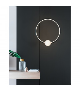 Celia Integrated LED Pendant Ceiling Light Dimmable Satin Gold Aluminium Opal Glass LED 25.6W 1370Lm 3000K-2