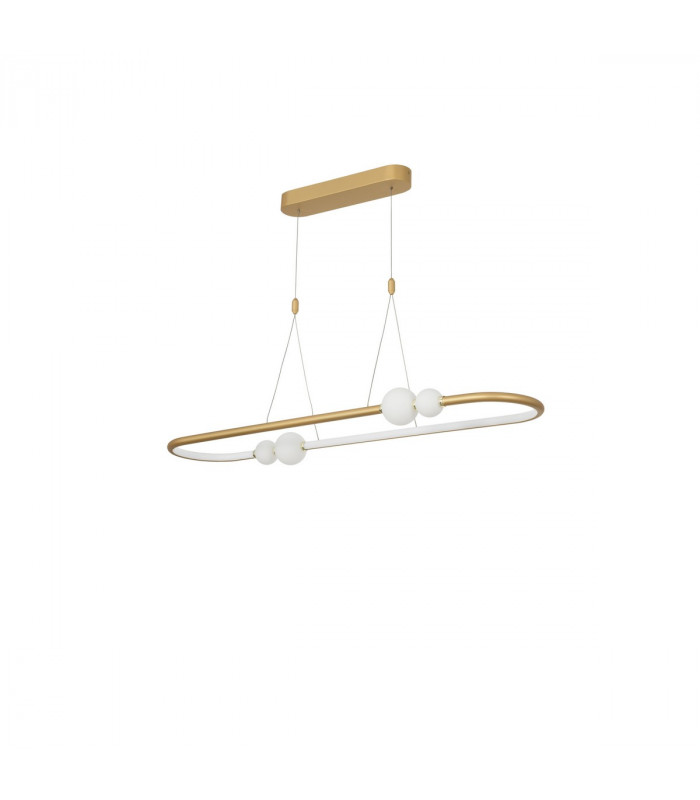Celia Bar Pendant Ceiling Light Dimmable Satin Gold Aluminium Opal Glass LED 44.2W 2660Lm 3000K 100-1