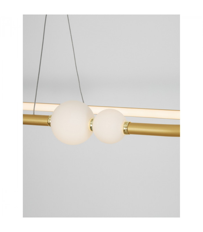 Celia Bar Pendant Ceiling Light Dimmable Satin Gold Aluminium Opal Glass LED 44.2W 2660Lm 3000K 100-6
