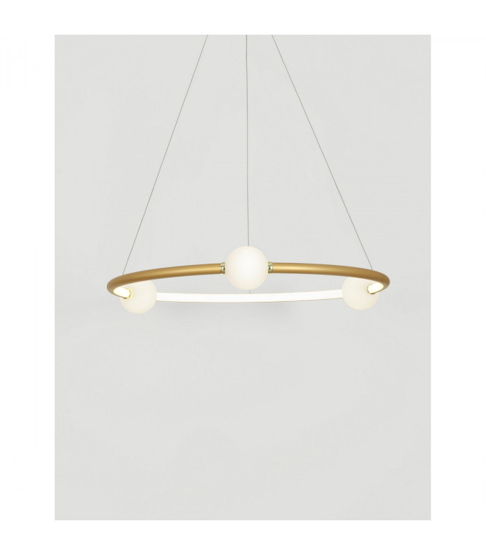 Celia Integrated LED Pendant Ceiling Light Dimmable Satin Gold Aluminium Opal Glass LED 36W 2036Lm 3000K-4