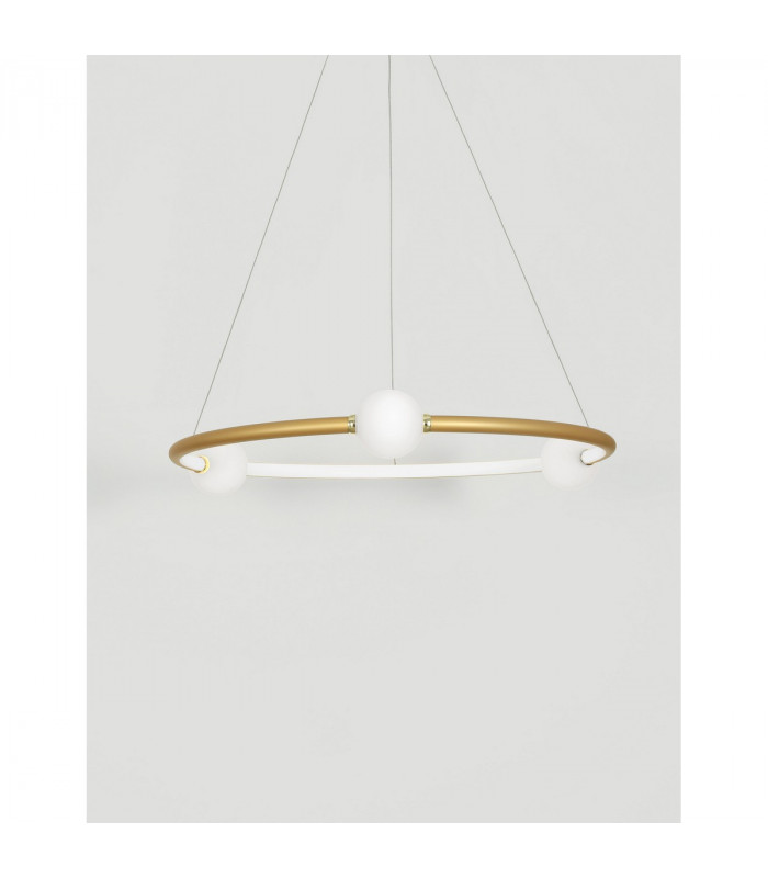 Celia Integrated LED Pendant Ceiling Light Dimmable Satin Gold Aluminium Opal Glass LED 36W 2036Lm 3000K-5