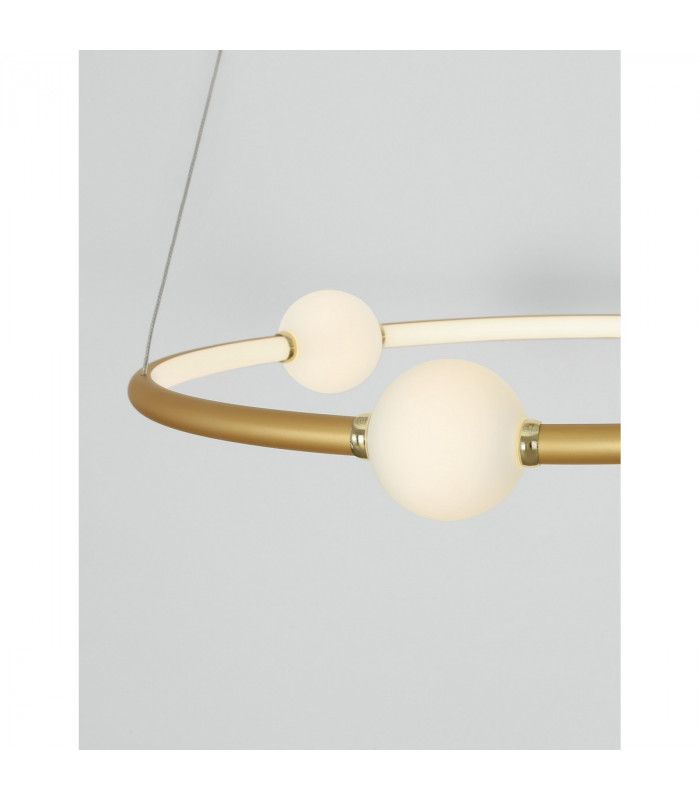 Celia Integrated LED Pendant Ceiling Light Dimmable Satin Gold Aluminium Opal Glass LED 36W 2036Lm 3000K-6