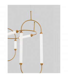 Zimba Integrated LED Pendant Ceiling Light Gold Brass Metal White Glossy Glass LED 54W 5546Lm 3000K-2