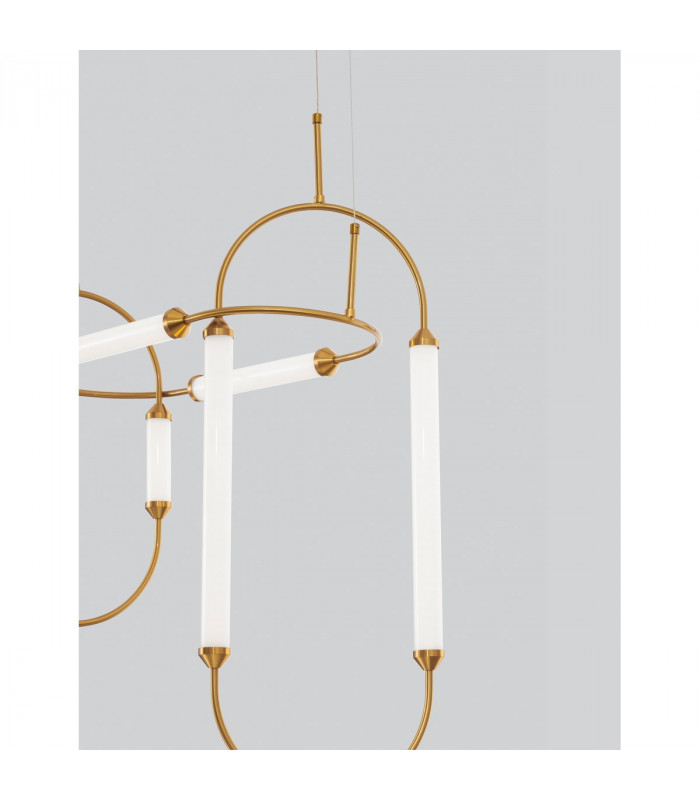 Zimba Integrated LED Pendant Ceiling Light Gold Brass Metal White Glossy Glass LED 54W 5546Lm 3000K-2