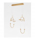 Zimba Integrated LED Pendant Ceiling Light Gold Brass Metal White Glossy Glass LED 54W 5546Lm 3000K-3